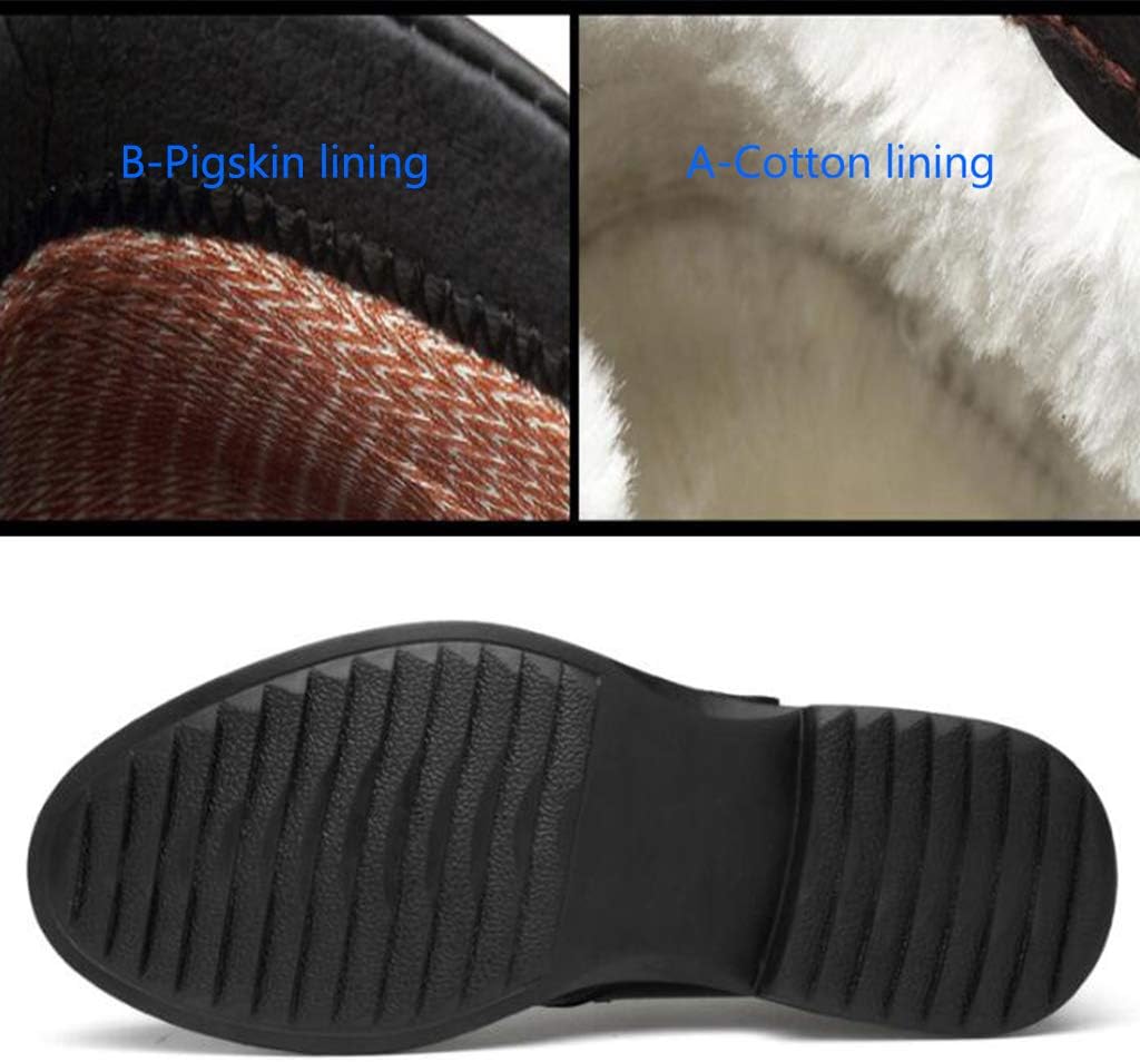 Men's Buckle Booties,Winter Cotton Lining Formal Shoes Ankle Boots Outdoor Urban Work Boots,Black1 A-43/UK 8.5/US 9