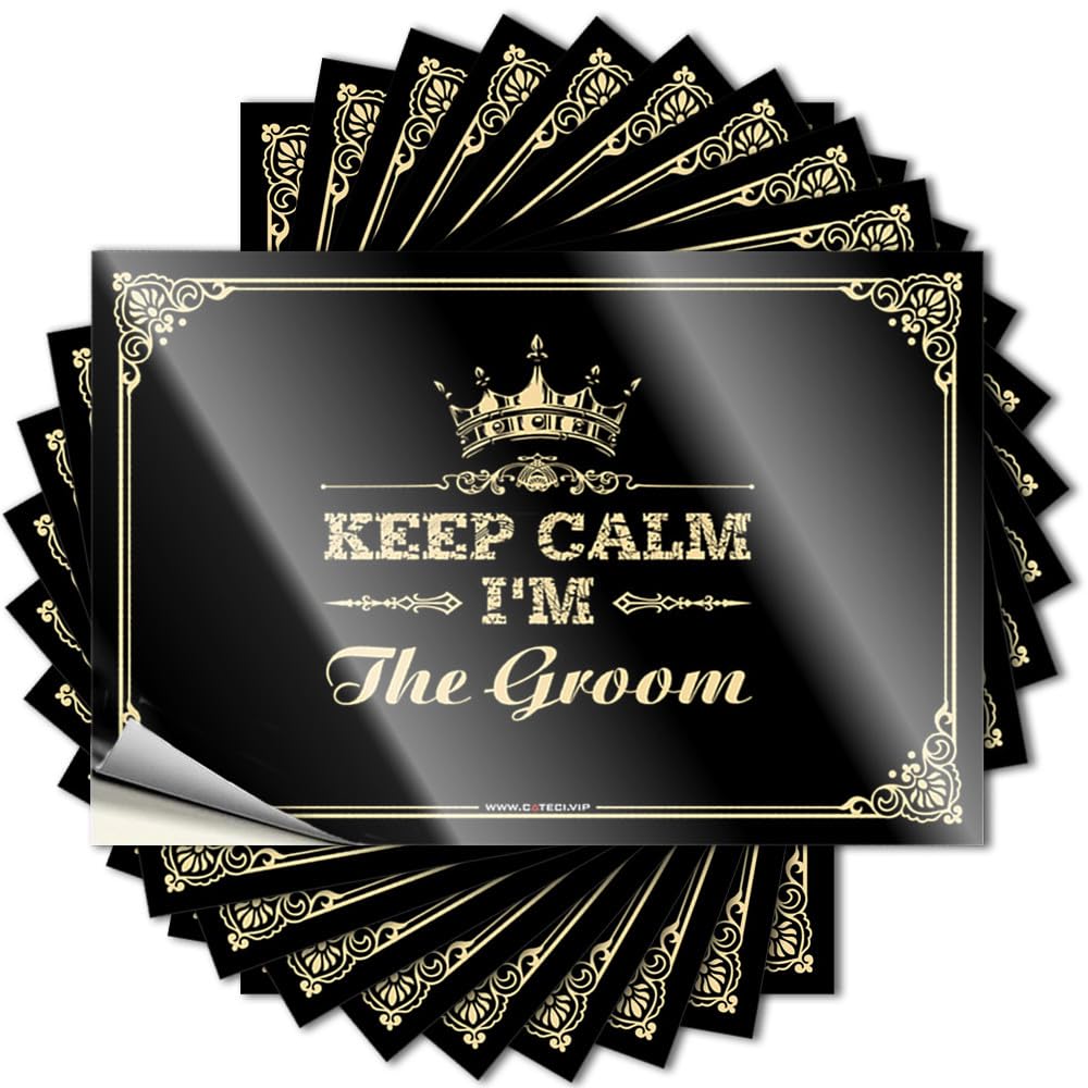 Decal Assorted, Surfing Bottle Keep Calm I'm The Groom | Bath Decor(6X9CM)