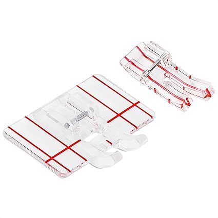VANICE 2 Pcs Border Guide Presser Foot,1/4 Inch Clear View Quilting Parallel Guide Stitch Presser Foot - Fit for Singer, Brother, Babylock, Household Low Shank Sewing Machine