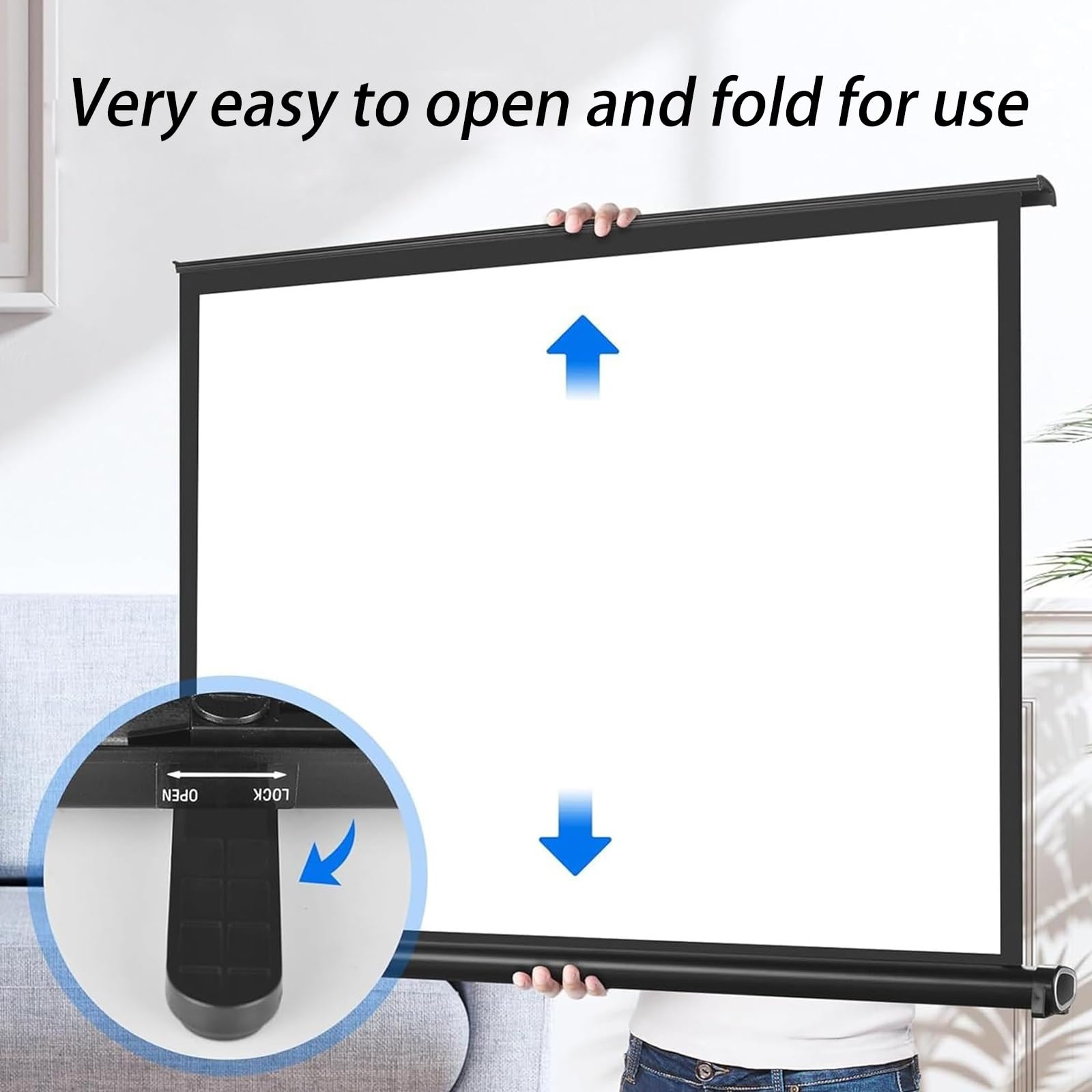 HJXGQJM Schermo di Proiezione da Tavolo，Schermo Proiettore Estraibile, Schermo di Proiezione A Pavimento per Home Theater Cinema Campeggio,Formato 4:3 16:9，30", 40", 50"(4:3,30")
