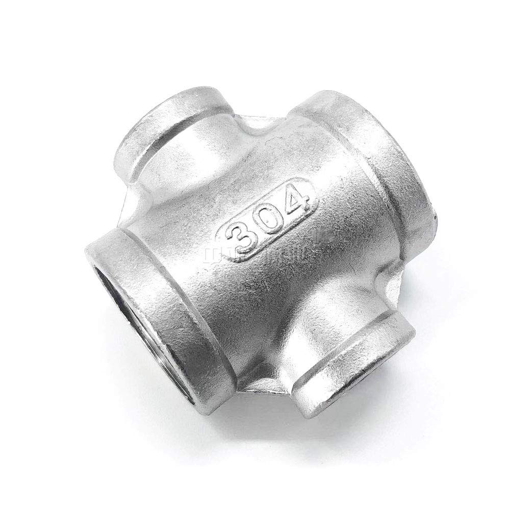 1/2" 3/4" 1" 1-1/4" 1-1/2" 2" Female Reducer Cross 4 Ways 304 Stainless Steel Pipe Fitting Connector Water Gas Oil(1-1l2 To 1l2 Inch)