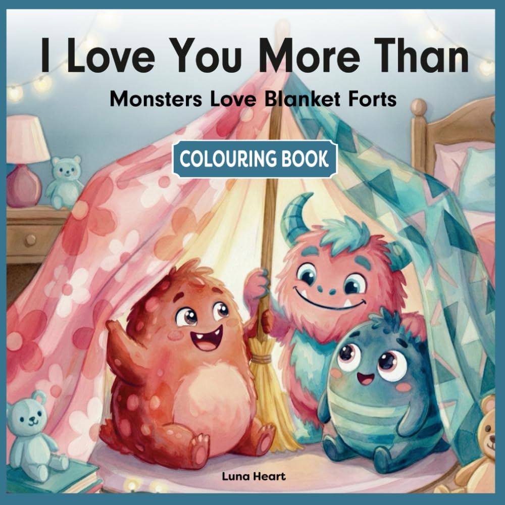 I Love You More Than Monsters Love Blanket Forts: A Sweet Colouring Book for Kids with Heartwarming Messages of Love