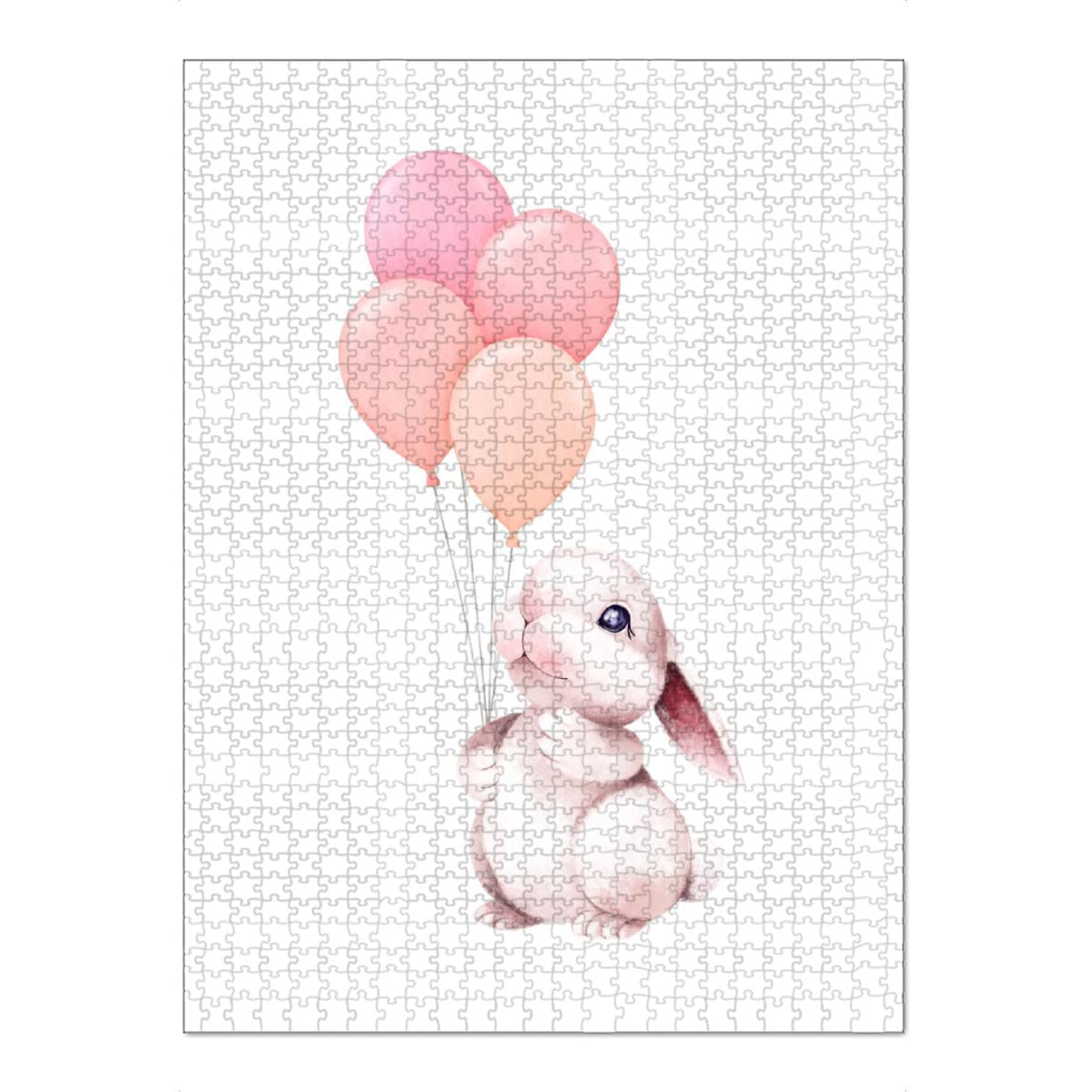 artboxONE-Puzzle XXL (1500 Teile) Für Kinder Süßer Hase mit Luftballons - Puzzle hase ballontier Geschenkideen