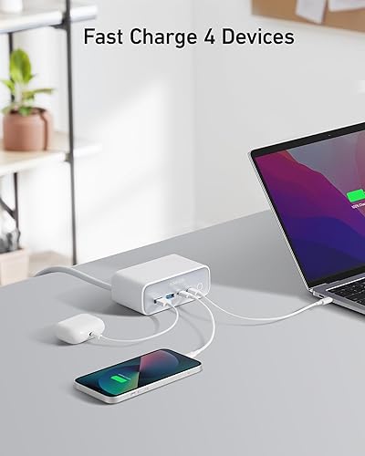 Miniatura 3 de Anker Estación de carga 525, tira de alimentación USB C 7 en 1 para iphone1314, cable de extensión de 5 pies con 3AC, 2USB A, 2USB C, suministro de