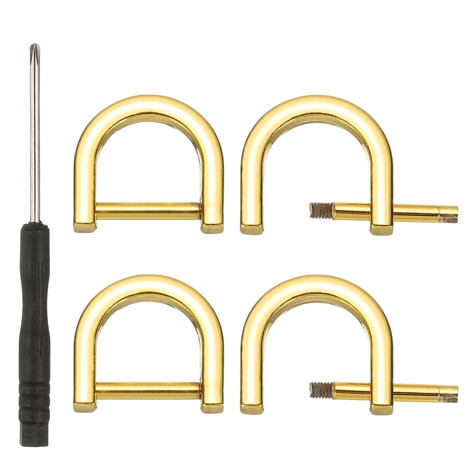 Photo 1 of PATIKIL D-Shaped Shackles with Screwdriver, 4 Pcs, Gold