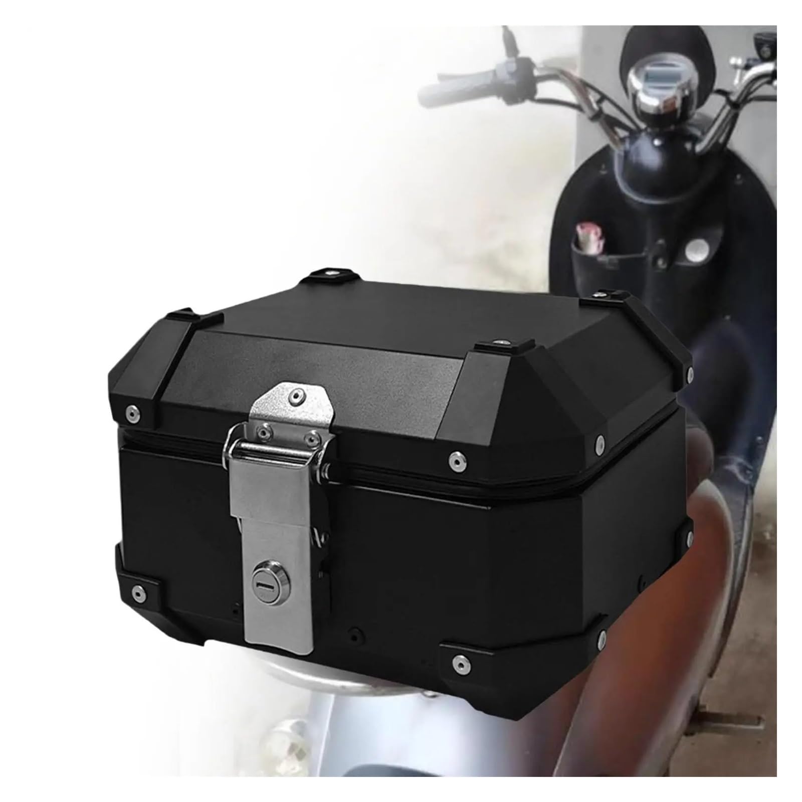 Borsa Moto Bauletto Per Moto 10L In Lega Di Alluminio Portaoggetti Per Bici Elettrica Scooter Per Attrezzatura Da Viaggio Selle Moto Bagagli(Black)