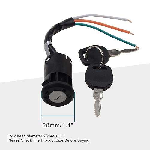 Miniatura 2 de GOOFIT Llave de interruptor de encendido de 3 cables para 50 cc, 70 cc, 90 cc, 110 cc, 150 cc, 200 cc, 250 cc, Go Kart, duna, buggy, buggies, ATV y