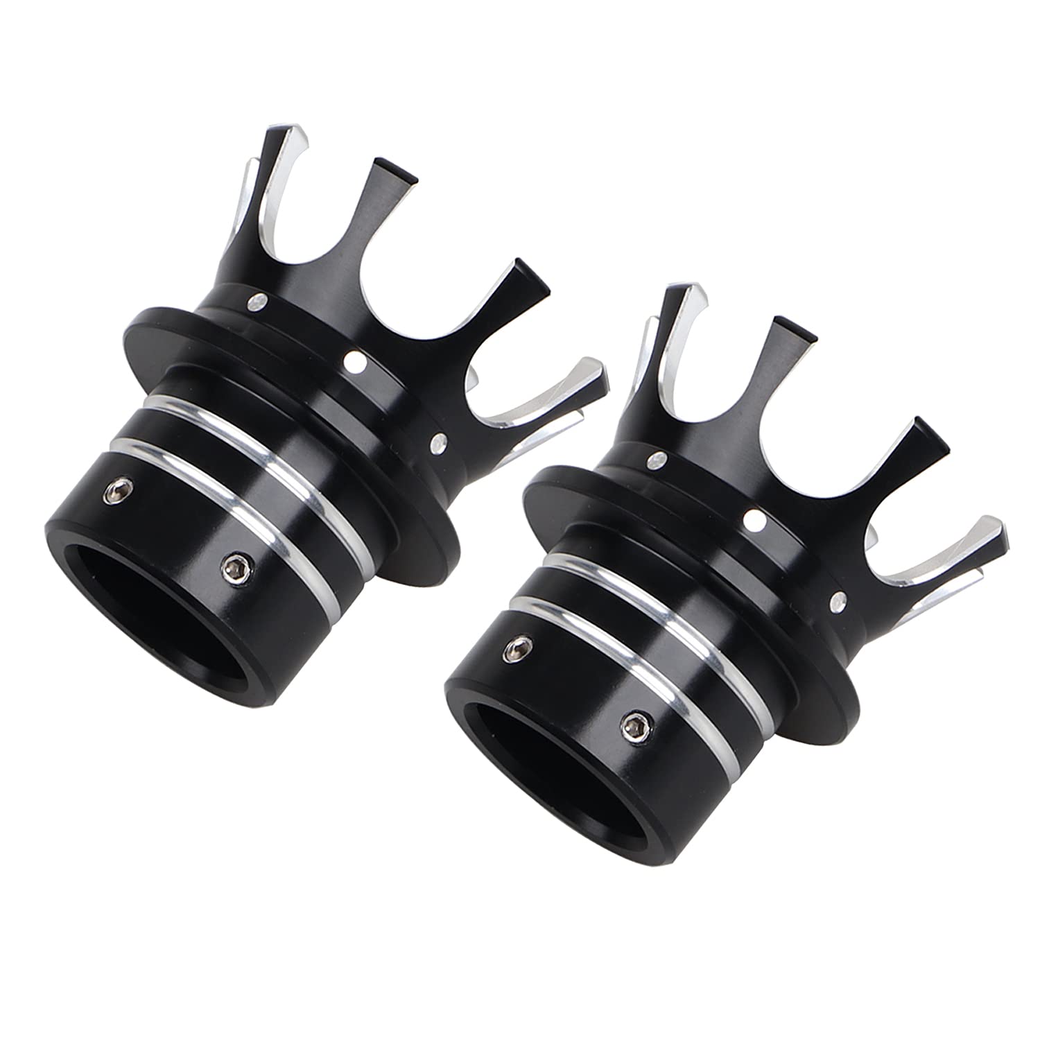 YDLMT 1 Pair King Crown Black Motorcycle Front Axle Nut Cover Bolt Caps for Harley Touring Road King Electra Street Glide Tri Glide Softail FLSTN FXST Fatboy Dyna Sportster