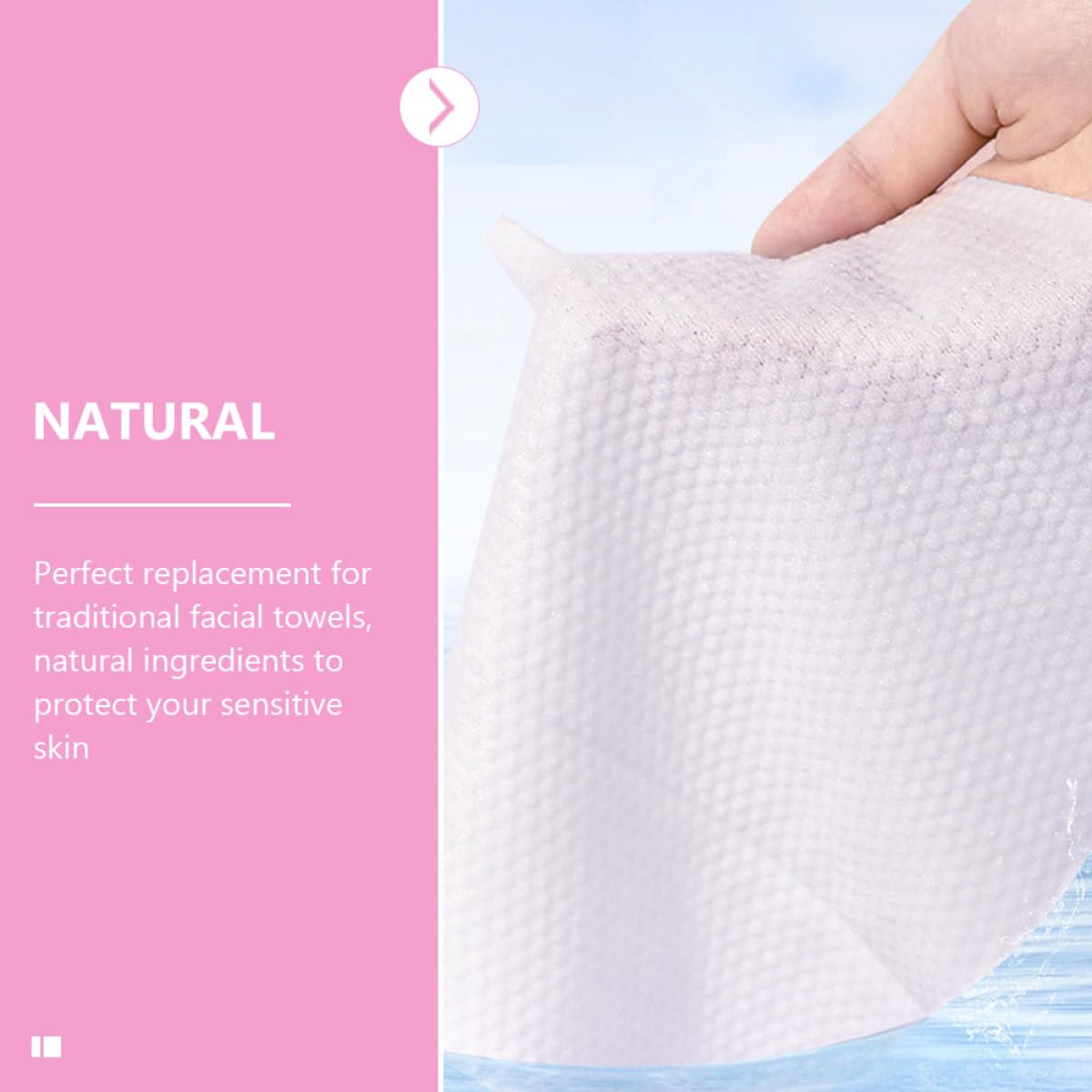 LALAFINA Salviette Detergenti Monouso per Viso in Cotone, 40 Pezzi per Rotolo, 2 Pezzi, Perfette per Pulizia Quotidiana e Cura del Viso Donna