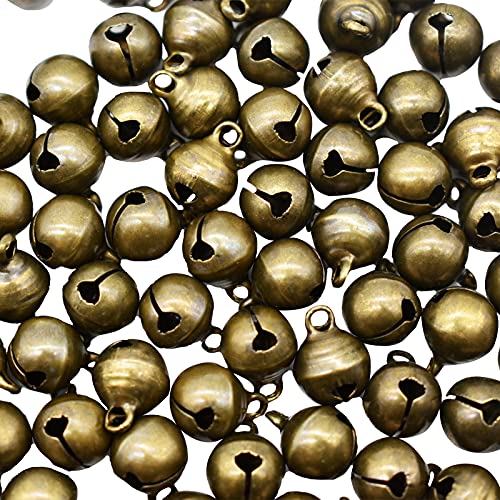 Maydahui 100Pcs Small 1/2 Inches Jingle Bell Vintage Bronze Mini 10Mm Alloy Beads Diy For Jewelry Findings Sewing Wedding Doors And Crafts #TOP7