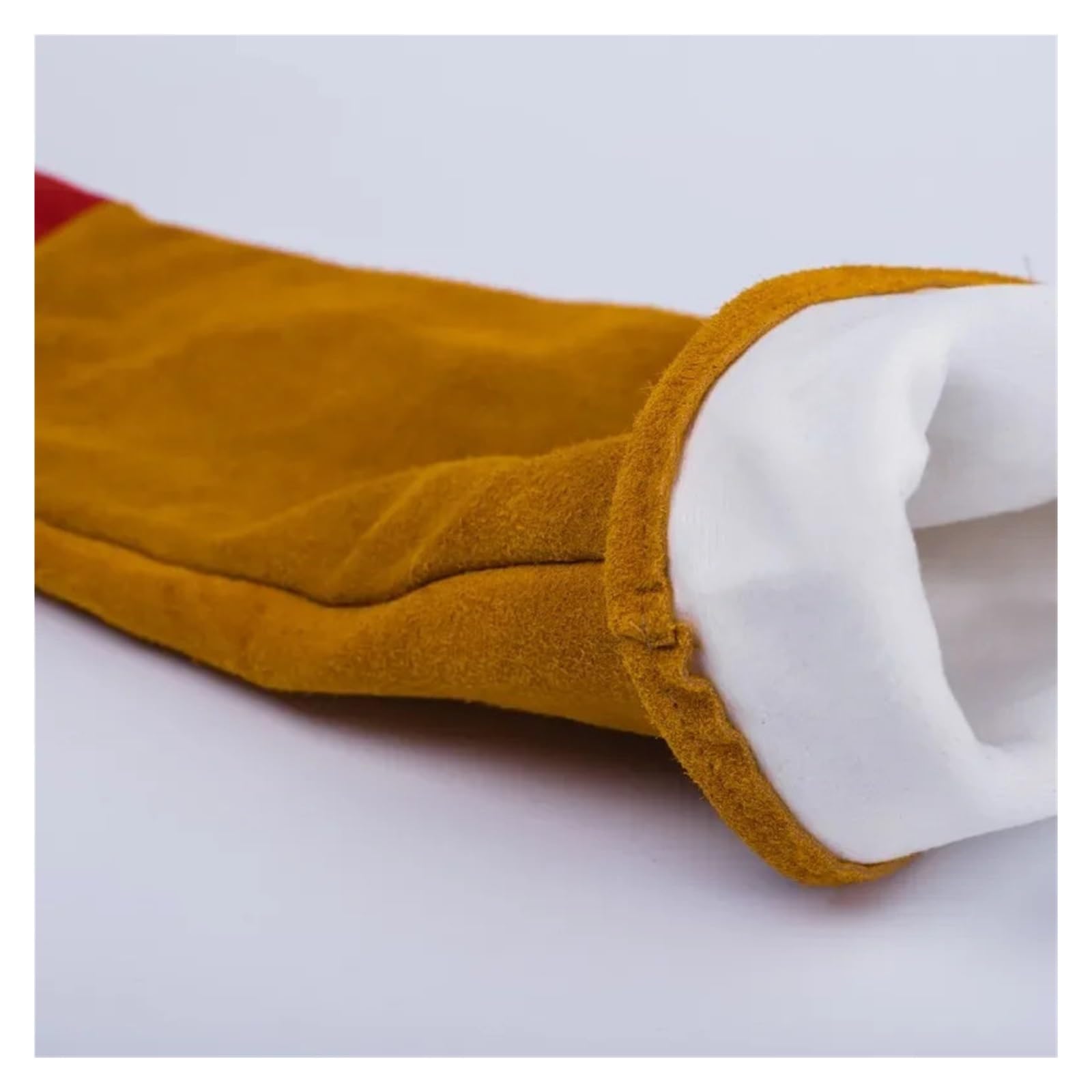 1 paio di guanti da saldatura in pelle a maniche lunghe, resistenti al calore, per stufe e barbecue, guanti resistenti alle forature per Gard (AD05-0176-YW-35CM)