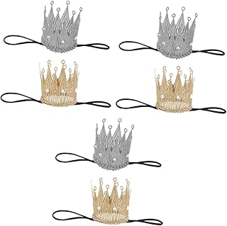 Toyvian 6 Peças Tiara De Coroa Infantil Tiara Infantil Coroa De Bebê Faixa De Cabelo Coroas De Concurso Coroa De Princesa Tiara Com Glitter Laços De Cabelo Crianças Bebê Aniversário Tiara