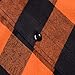 DOKKIA Men's Casual Dress Long Sleeve Buffalo Plaid Checkered Fitted Flannel Shirt (Orange Black Buffalo, Medium)