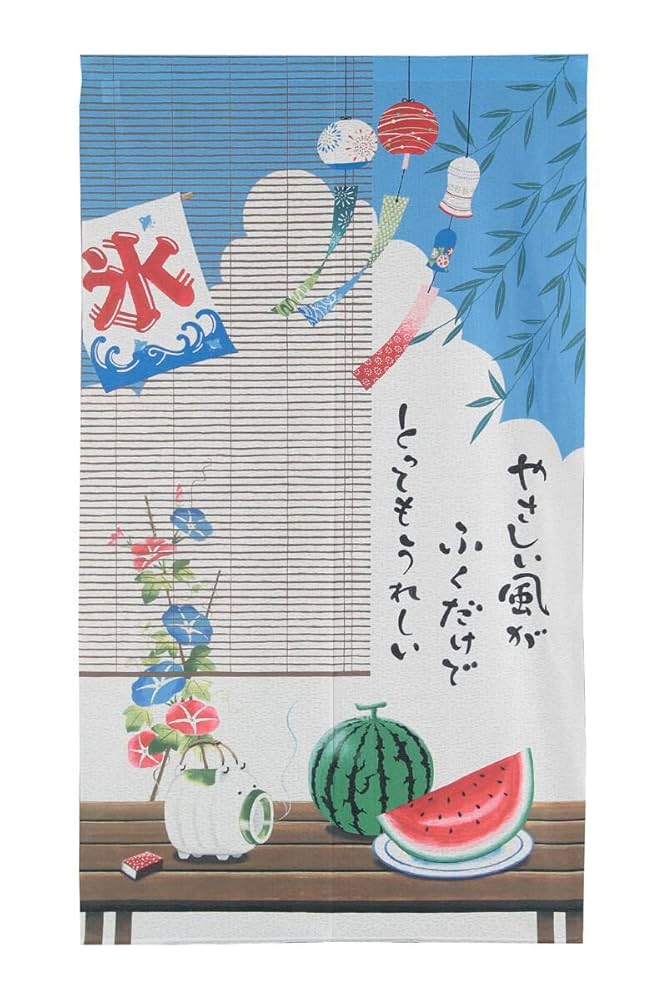 Amazon｜夏のれんやさしい風85×150cm 夏 かき氷【和風のれん