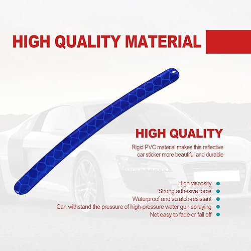 Miniatura 3 de 20 piezas de adhesivos reflectantes antiarañazos, adhesivos decorativos de tiras para ruedas de automóviles, adhesivos decorativos de advertencia de