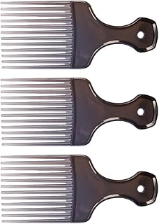 FRCOLOR 3 Pcs Afro Pik Lift Cabelo Pentes Ultra Lisos Pega Pentear Pentes de Detonude Peruca Trança Cabelo Estilo Pentear Ferramenta de Cabeleireiro para Cabelos Afro Encaracolados Longos
