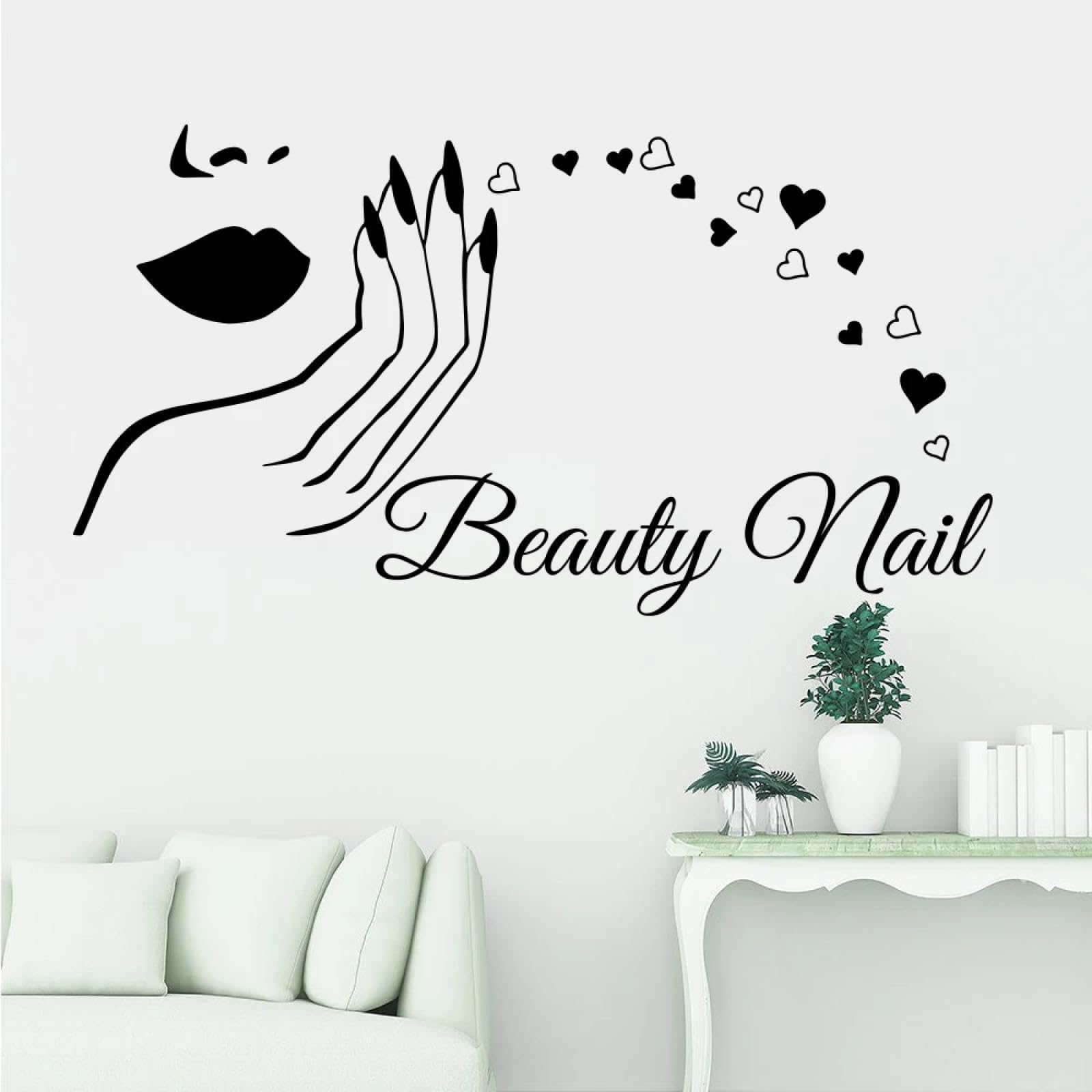 Cuidado de la piel y maquillaje en adhesivos de pared para estética y salón de belleza