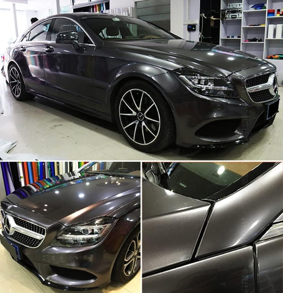 Image of HOME13 Wrap Car & Bike DIY Wrap Sheet Roll Film Sticker Decal Rated Grey Metallic (12 x 50)