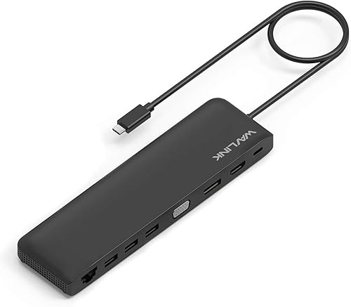 Miniatura 9 de WAVLINK Estación de acoplamiento USB C, adaptador tipo C de triple pantalla para MacBook Pro, Dell XPS 1315, HP, Lenovo Yoga (HDMI, DisplayPort,