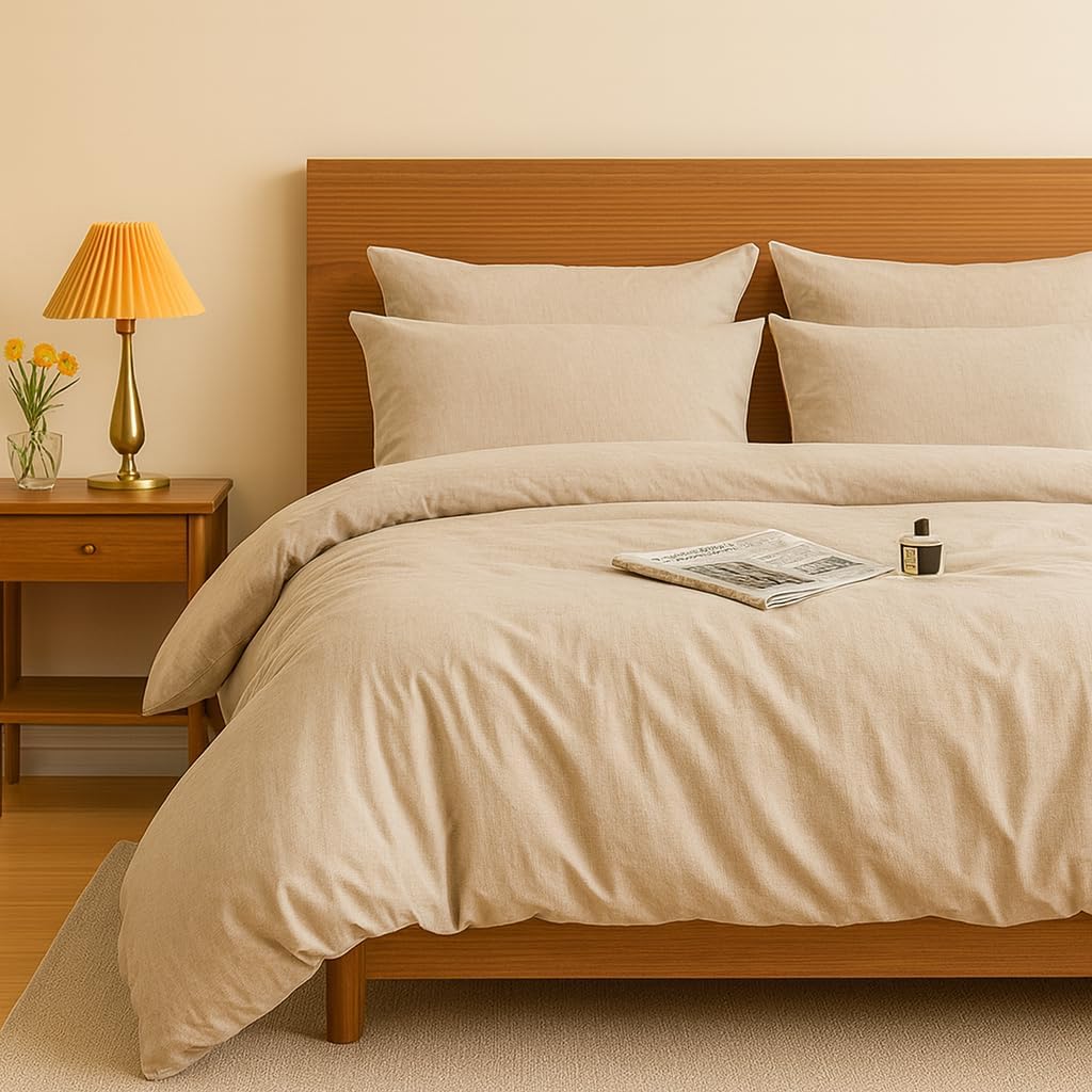 Luxury Microfiber Duvet Cover Set Linen for Full Size Beds – 3 Pieces Bedding Set with Soft Pillowcases, Breathable Comforter Cover for Home & Hotel Use, Machine Washable All Seasons Bedding Set