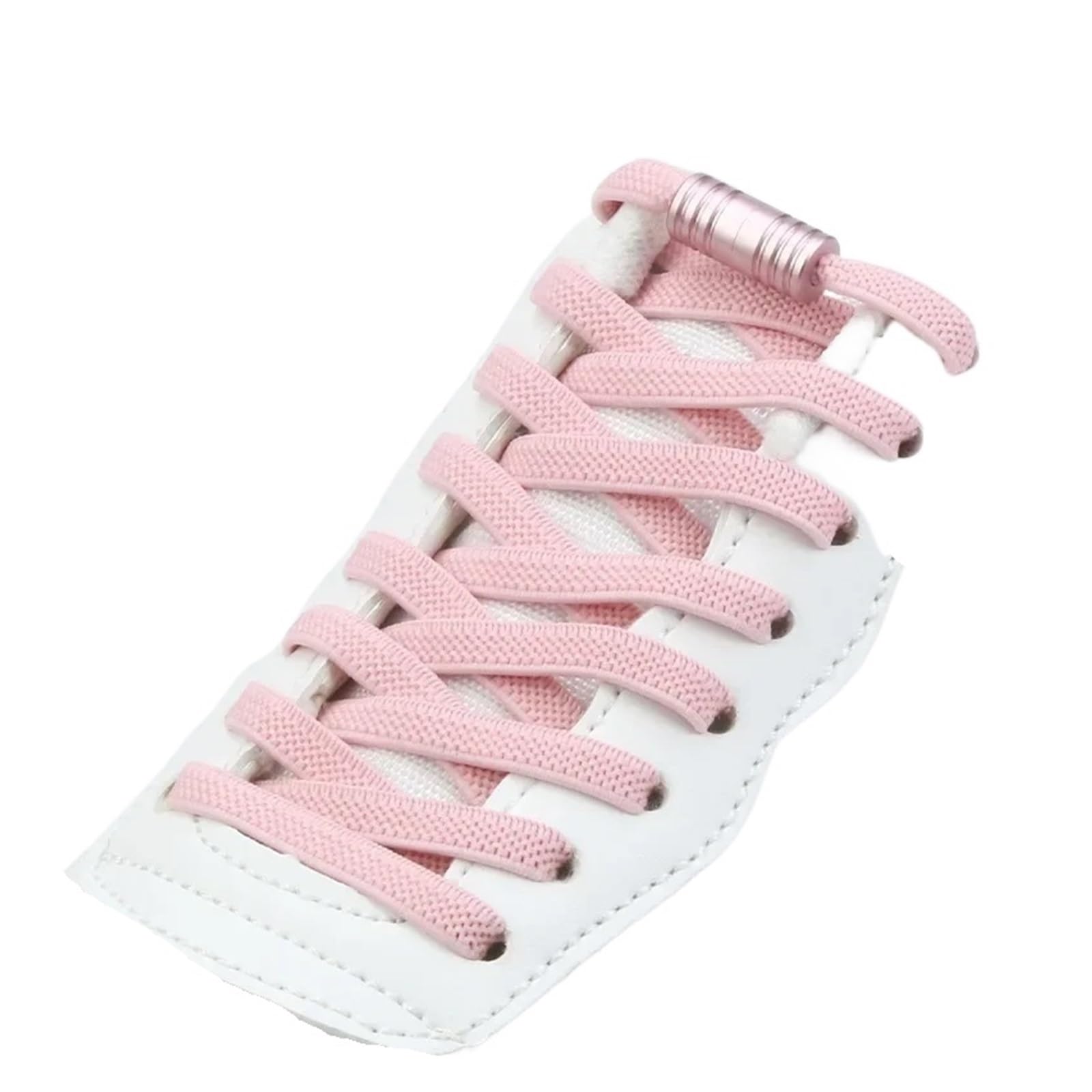 GPDNBIEU Shoelaces, Elastic Tieless Shoelaces Shoe Laces No Tie Shoelace For Sneakers Quick Lazy Metal Strings(Pink)