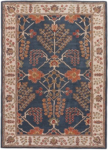 Image of 4x6 Ft Wool Tufted Rug - Compact Handcrafted Carpet for Small Living Rooms, Bedrooms & Study Areas