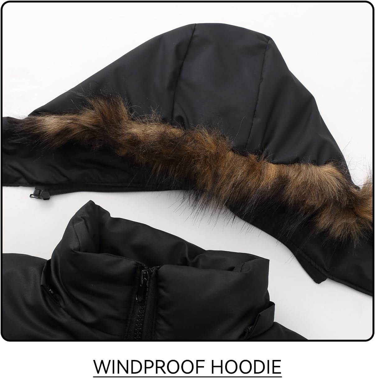 Boy Winter Fleece Coat Puffer Jacket with Faux Fur Hood Long Outwear Kid Clothes - Image 3