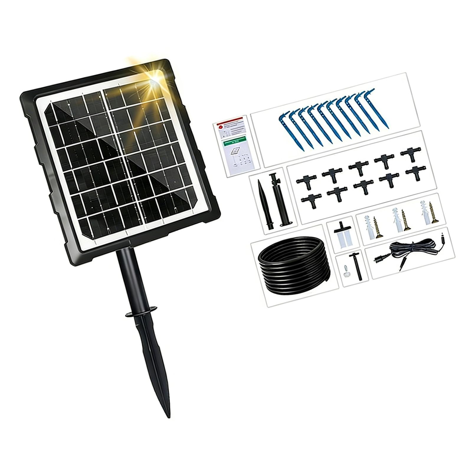 Set irrigazione Intelligente per Piante solari, Flussi Regolabili, per balconi, terrazze, aiuole, Serre e orti da Giardino, Set per la Cura delle Piante per Le Vacanze