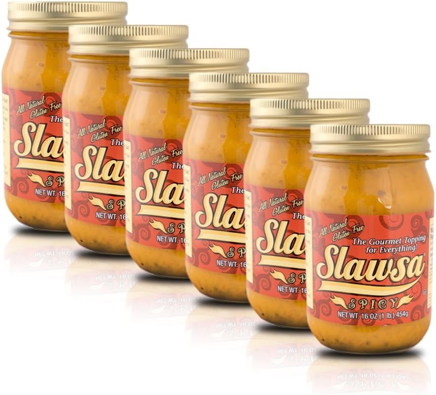 Slawsa All-Natural Gluten-Free The Gourmet Topping for Everything Certified Kosher Spicy Flavor 16 oz