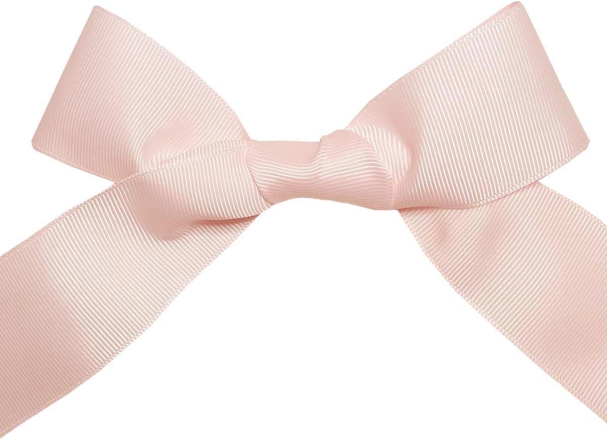 Morex Ribbon Grosgrain Fabric Solid Color Ribbons, Gift Wrapping, Christmas and Wedding Décor, for Crafting and Floral Arrangements, 1.5" x 100 Yd, Powder Pink