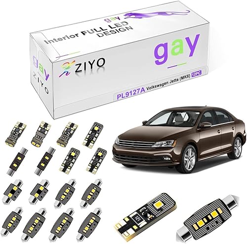 Miniatura 1 de Kit de luces LED para interiores de repuesto para Volkswagen Jetta MK5 MK6 2005-2017, bombillas de cúpula blanca sin errores (VW Jetta MK6 2010-2017