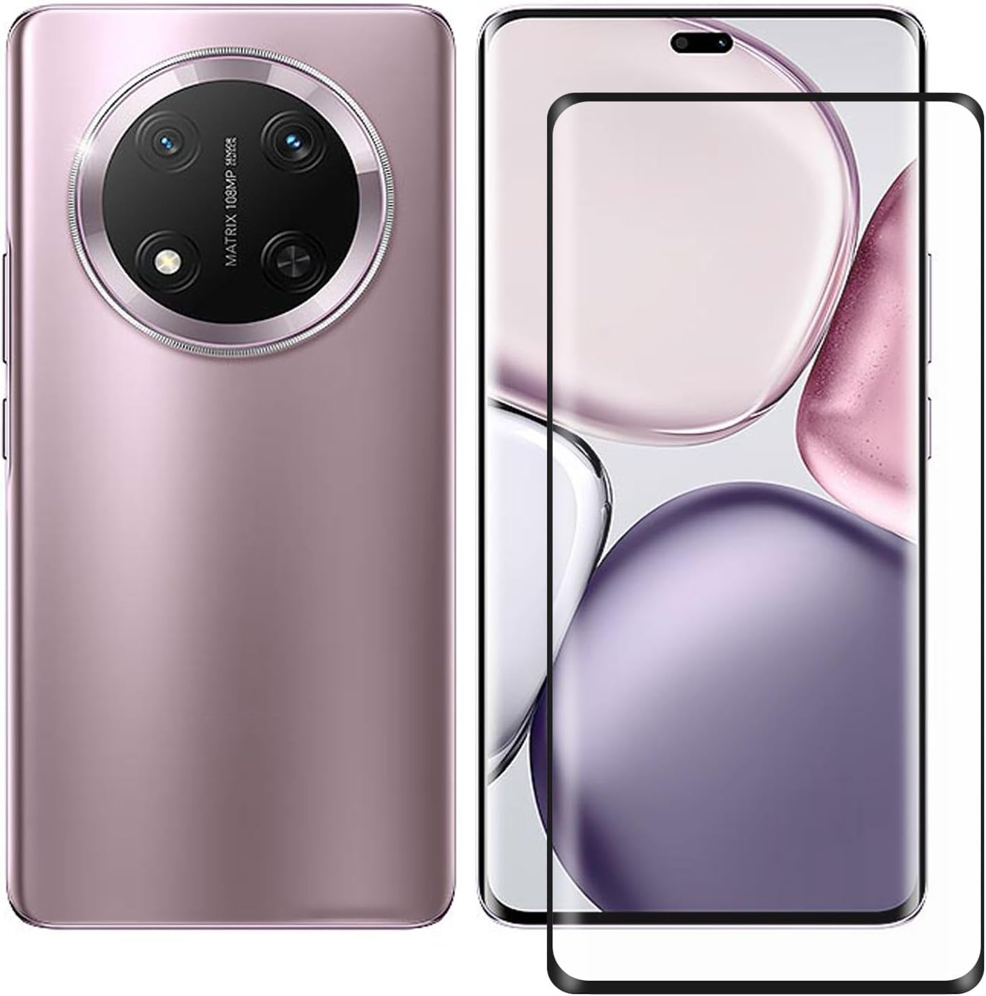 Zubitech Tempered Glass for Honor X9C, Screen Protector Full Glue Edge-to-edge 3D Curved Tempered Glass Anti Scratch 9H hardness Tempered Glass Film for for Honor X9C