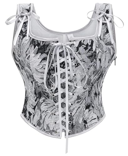Alivila.Y Fashion Womens Sexy Vintage 1920s Renaissance Lace Trim Corset Bustier