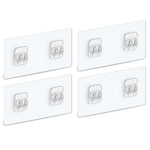 4 PACK Shower Caddy Adhesive Replacement Shower Shelf Adhesive No Drilling Adhesive Shower Hooks Strong Adhesive Adhesive Hooks