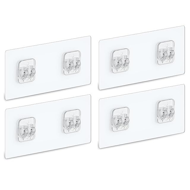 4 PACK Shower Caddy Adhesive Replacement Shower Shelf Adhesive No Drilling Adhesive Shower Hooks Strong Adhesive Adhesive Hooks
