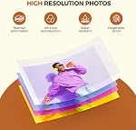 iDPRT 4×6 Photo Printer, Portable Color Picture Printer, Thermal Sublimation Mini Picture Printer, Bundle 20 Sheets Photo Paper & 1 Ribbon Cassette, Photo Printer for iPhone & Android