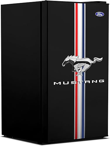 Miniatura 3 de Ukonic Refrigerador compacto Ford Mustang negro, grande 91L, 3.2 pies cúbicos negro sombra