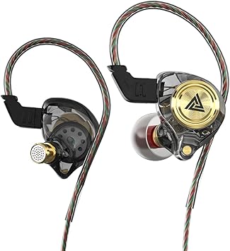 Wired Gaming Earbuds, Ak3file in Ear Monitors, Deep Bass Sound Wired Earbuds, HiFi in Ear Headphones with 1DD 10mm Dynamic Driver, IEM for Music Gaming Video Calling (Black)