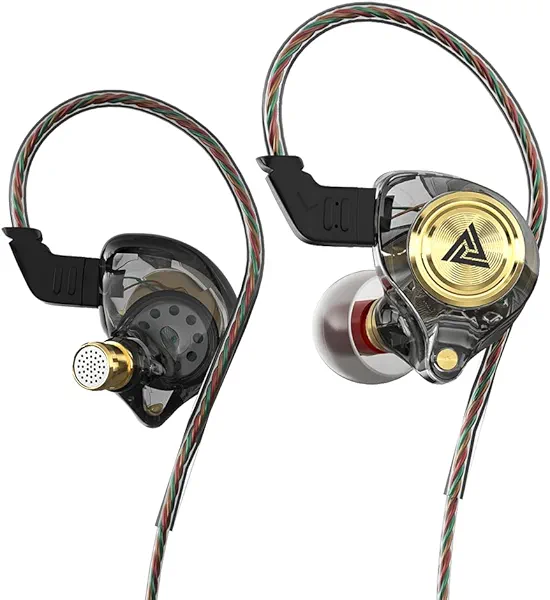 Yeabomy Wired Gaming Earbuds, Ak3file in Ear Monitors, Deep Bass Sound Wired Earbuds, HiFi in Ear Headphones with 1DD 10mm Dynamic Driver, IEM for Music Gaming Video Calling (Black)