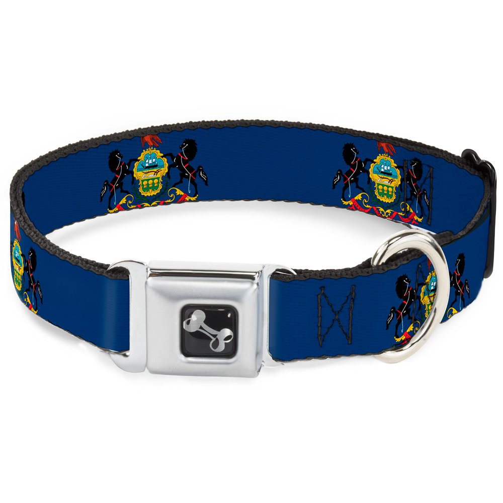 Collier chien motif drapeau Pennsylvanie Buckle Down avec boucle design os