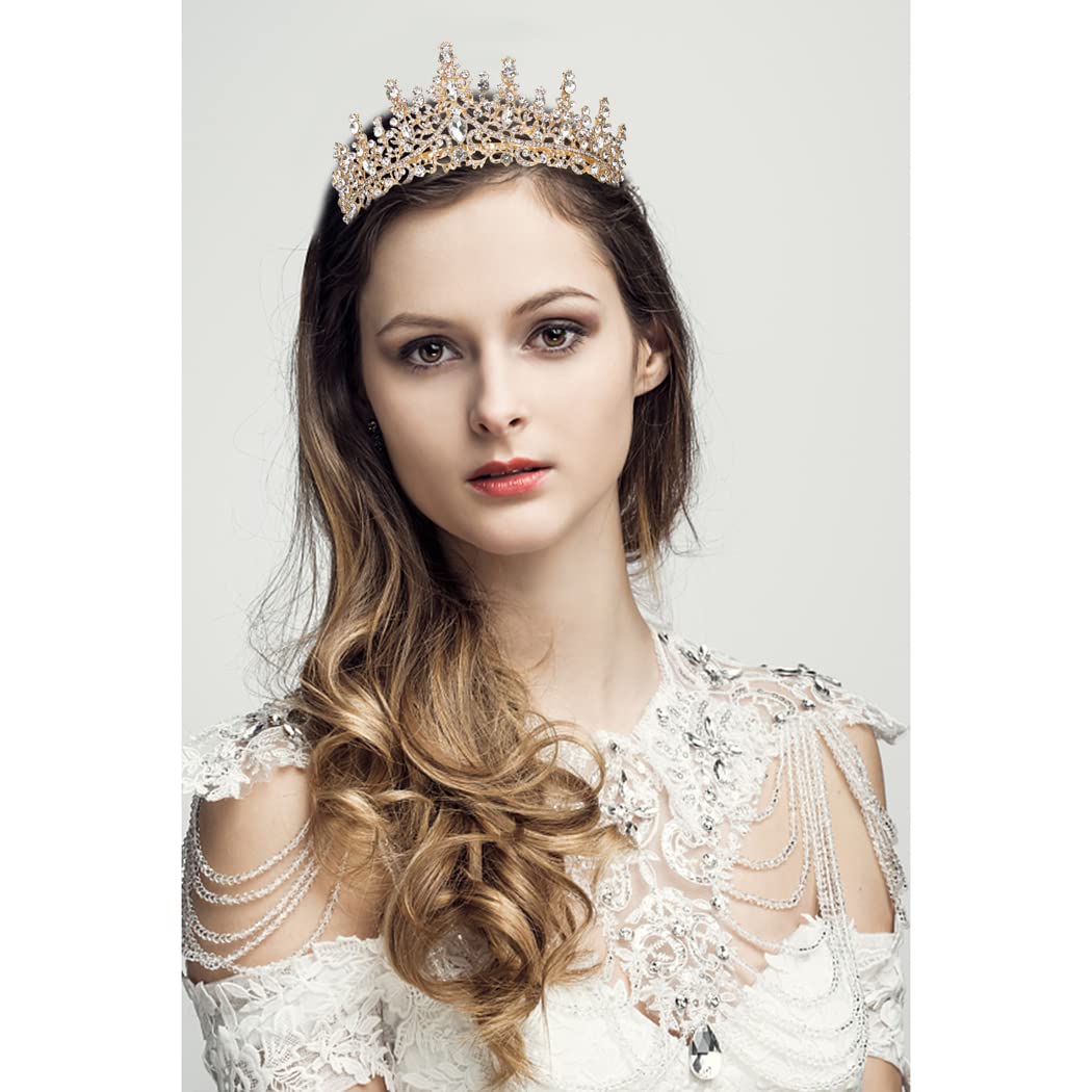 Amazon.com: CURASA Gold Tiara and Crowns for Women Crystal  display picture 1