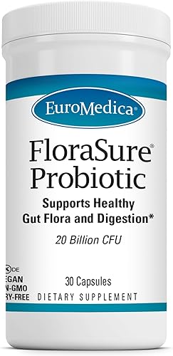 Euromedica FloraSure Probiotic - Suplemento de digestión para ayudar contra la hinchazón ocasional y aliviar los gases - Suplemento de apoyo a la