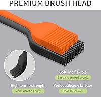 Vista 4 de Cepillo de silicona para repostería, cepillo de cocina para salsa de aceite, adobos de mantequilla, cepillos de alimentos para barbacoa, parrilla