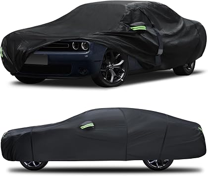 Dodge Challenger 2008-2023 Car Cover Custom Fit, 6 Layer Truck Cover Waterproof All Weather Car Outdoor Full Exterior Cover, Rain, Sun, Wind Protection, Black