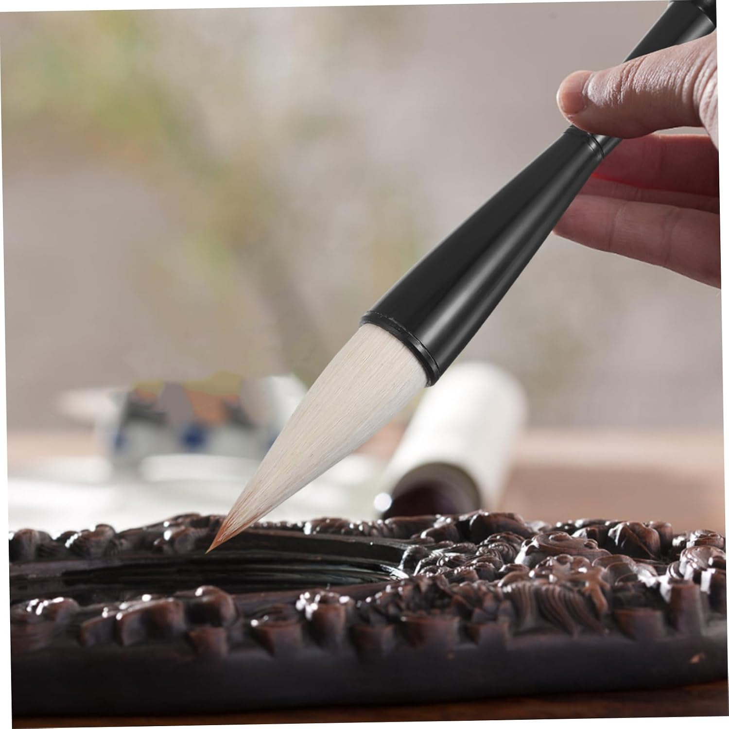 Calligraphy Brush for Beginners Sturdy Chinese Calligraphy Pen for Sumi Painting Large Ink Brush for Writing Characters Portable Artistic Supplies