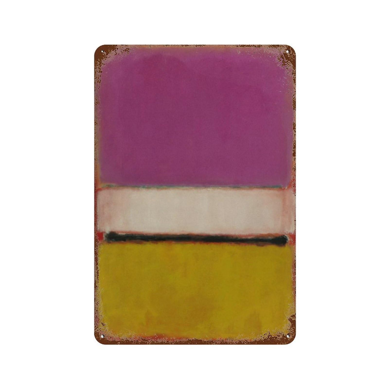 xiaoxiaoshen Mark Rothko Exhibition Purple Yellow Abstract Wall Decor Art Metal Tin Poster Modern Home Decor Art Home Bar Shop Decorations Vintage Sign 30x20cm
