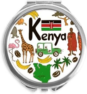 Kenya Love Heart Landscap National Flag Hand Compact Mirror Round Portable Pocket Glass