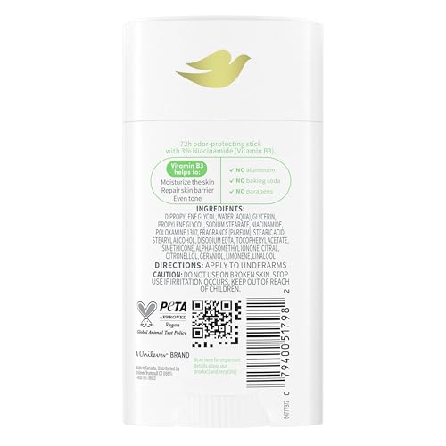 Dove VitaminCare+ Deodorant Stick Green Tea & Shakura Aluminum Free 2.6 oz