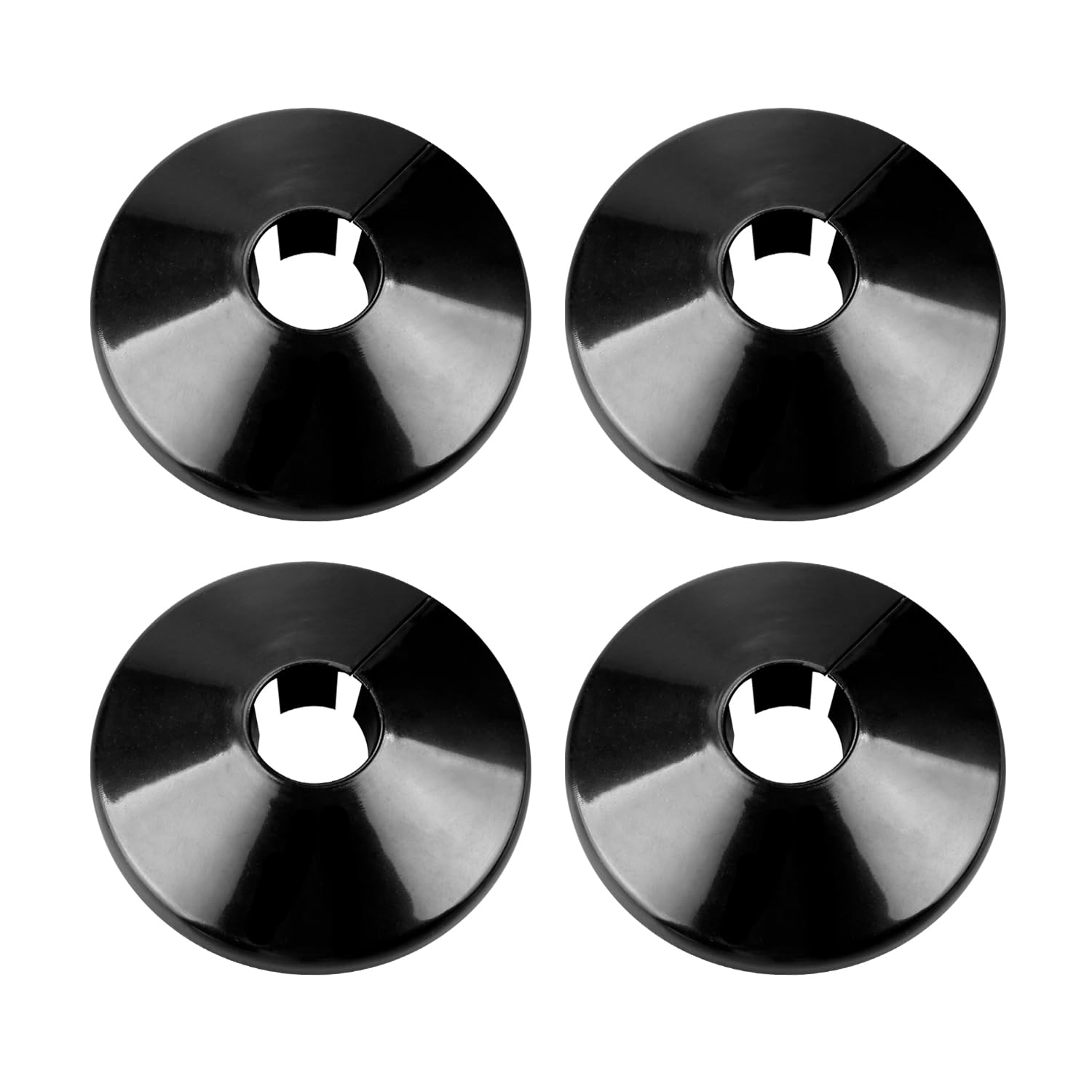 Bojueshaw Black 4Pcs Plastic Radiator Pipe Covers,15Mm Hole Collars For Radiator,Wall Pipe Tube Decoration
