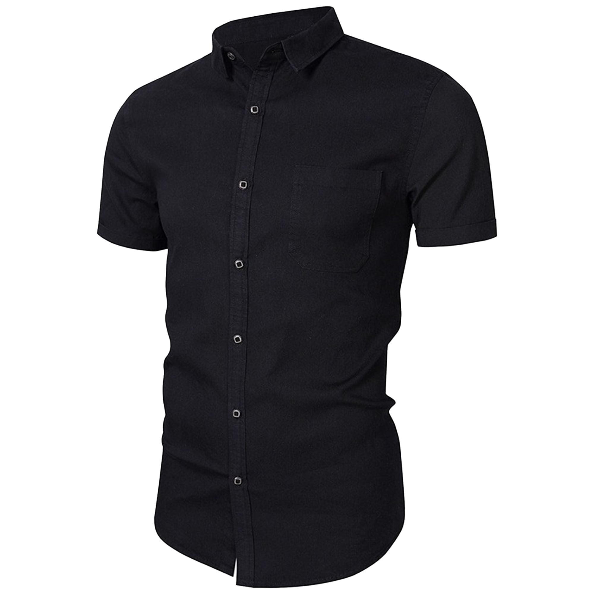 Maiyifu-GJ Mens Short Sleeve Dress Shirts Casual Button Down Dress Shirt for Men Business Slim Fit Shirt with